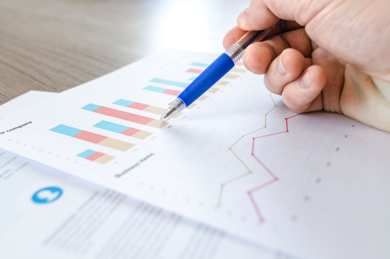 Website analytics displayed on a laptop